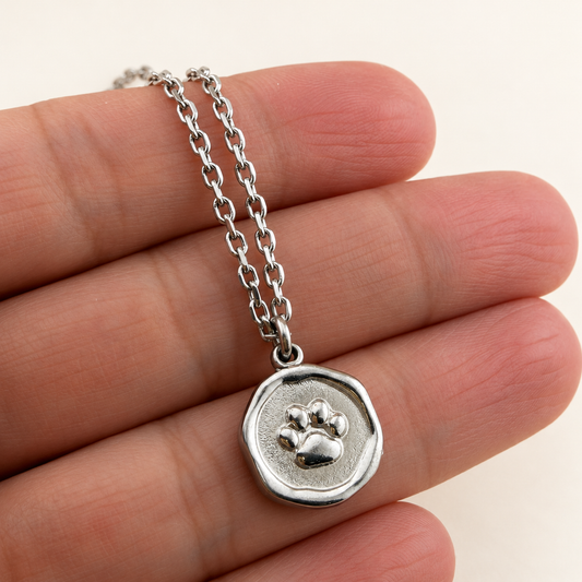 Paw Print Coin Necklace
