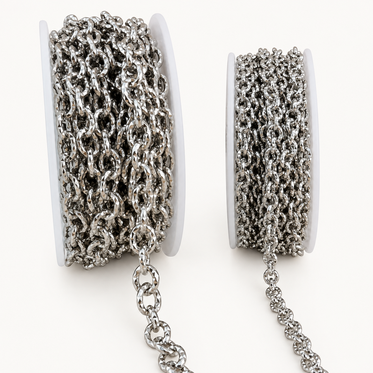 Carved Texture Cable Chain – 5mm & 8mm (By the Foot)