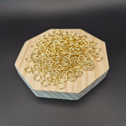 8mm • 16 Gauge - Gold Open Jump Rings