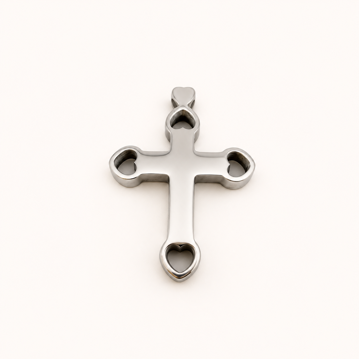 Sacred Heart Cross Pendant – 31.5x23.5mm
