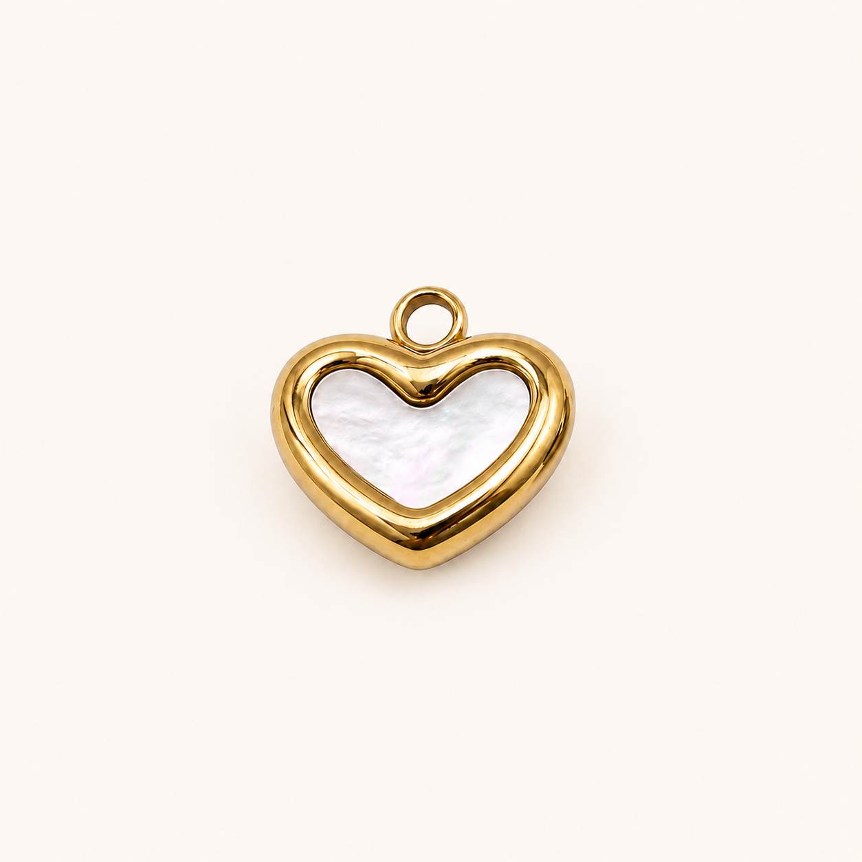 11mm Shell Heart Charm -Gold & Silver Finishes