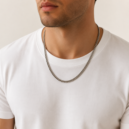3.8mm Faceted Curb Chain Necklace - 24.4"