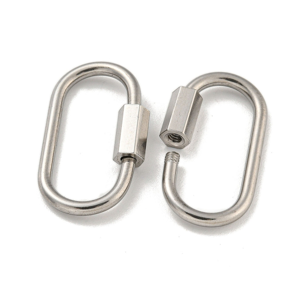 Oval Carabiner Clasp - 26mm Stainless Steel Lock Connector