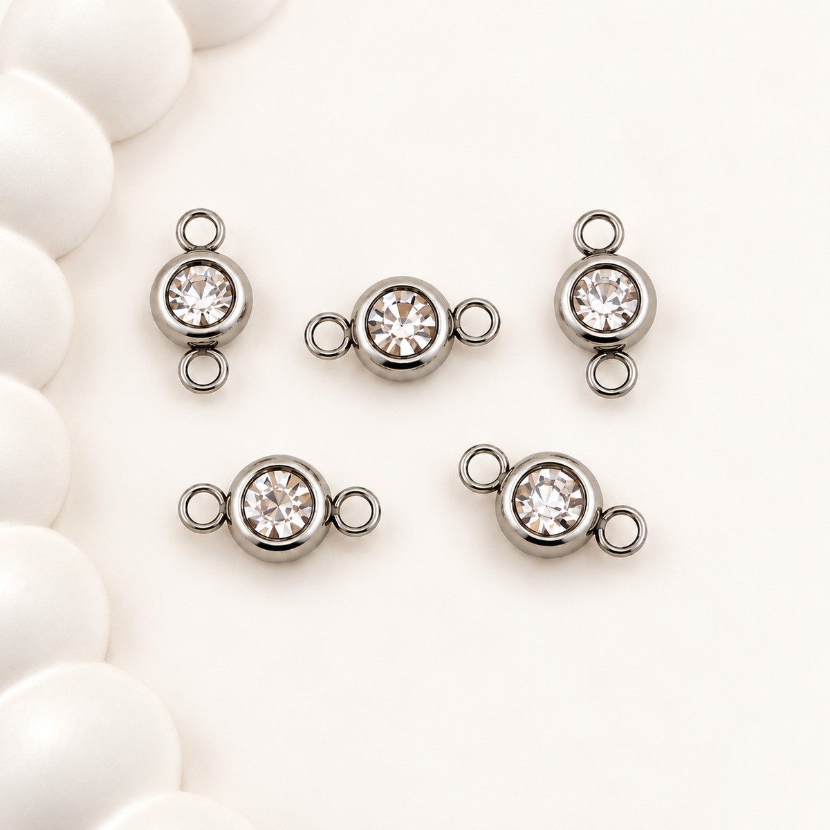 Double Loop Crystal Rhinestone Connector – 12mm