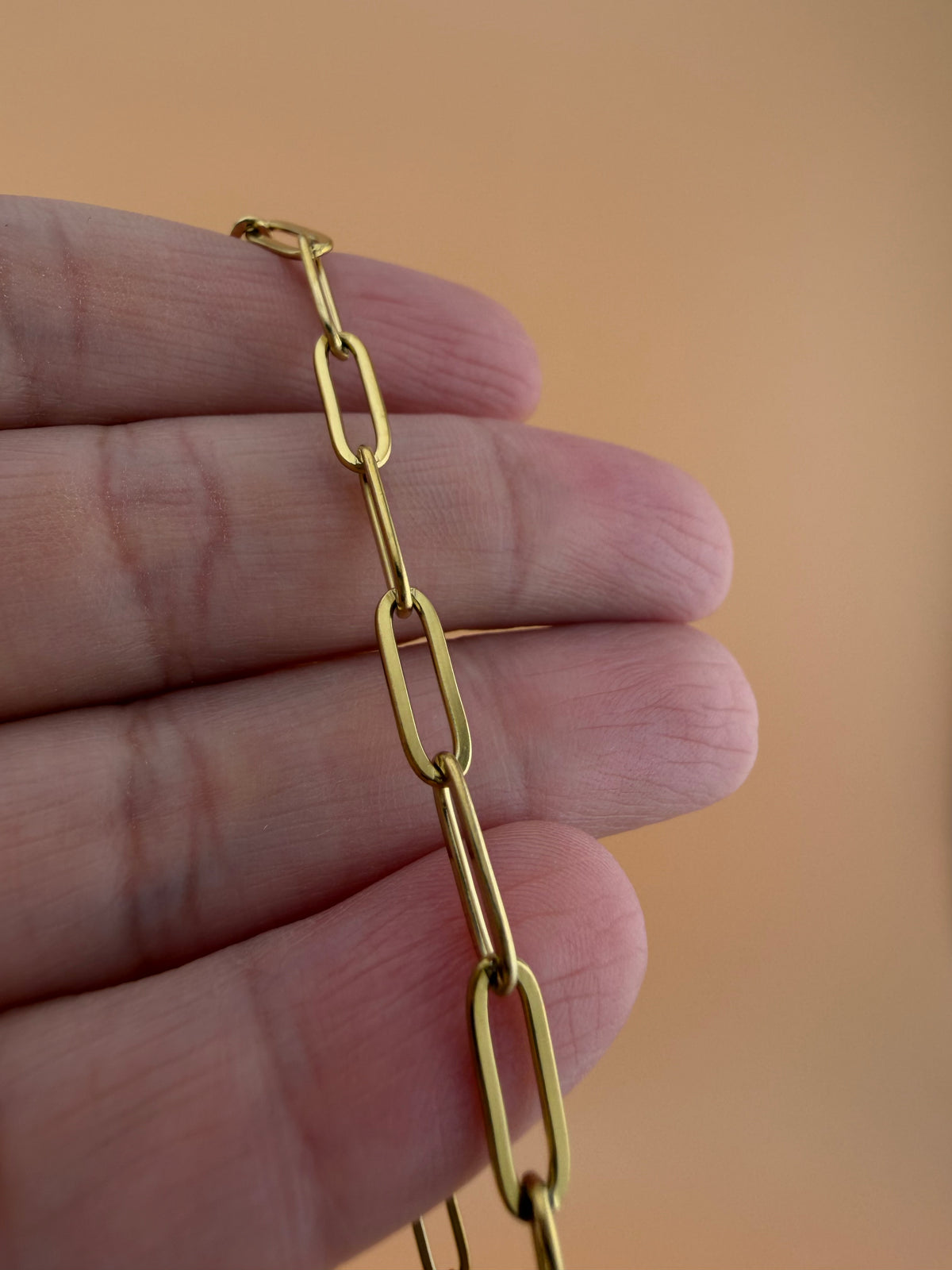 Gold PVD Paperclip Chain - 12x4mm (By the Foot)