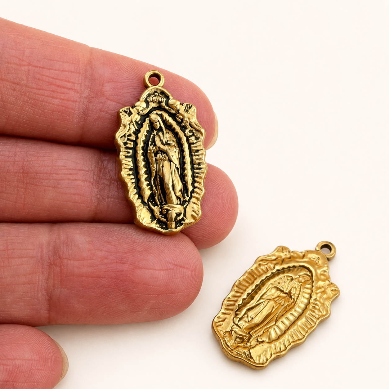 Our Lady of Guadalupe Charm - Antique Gold