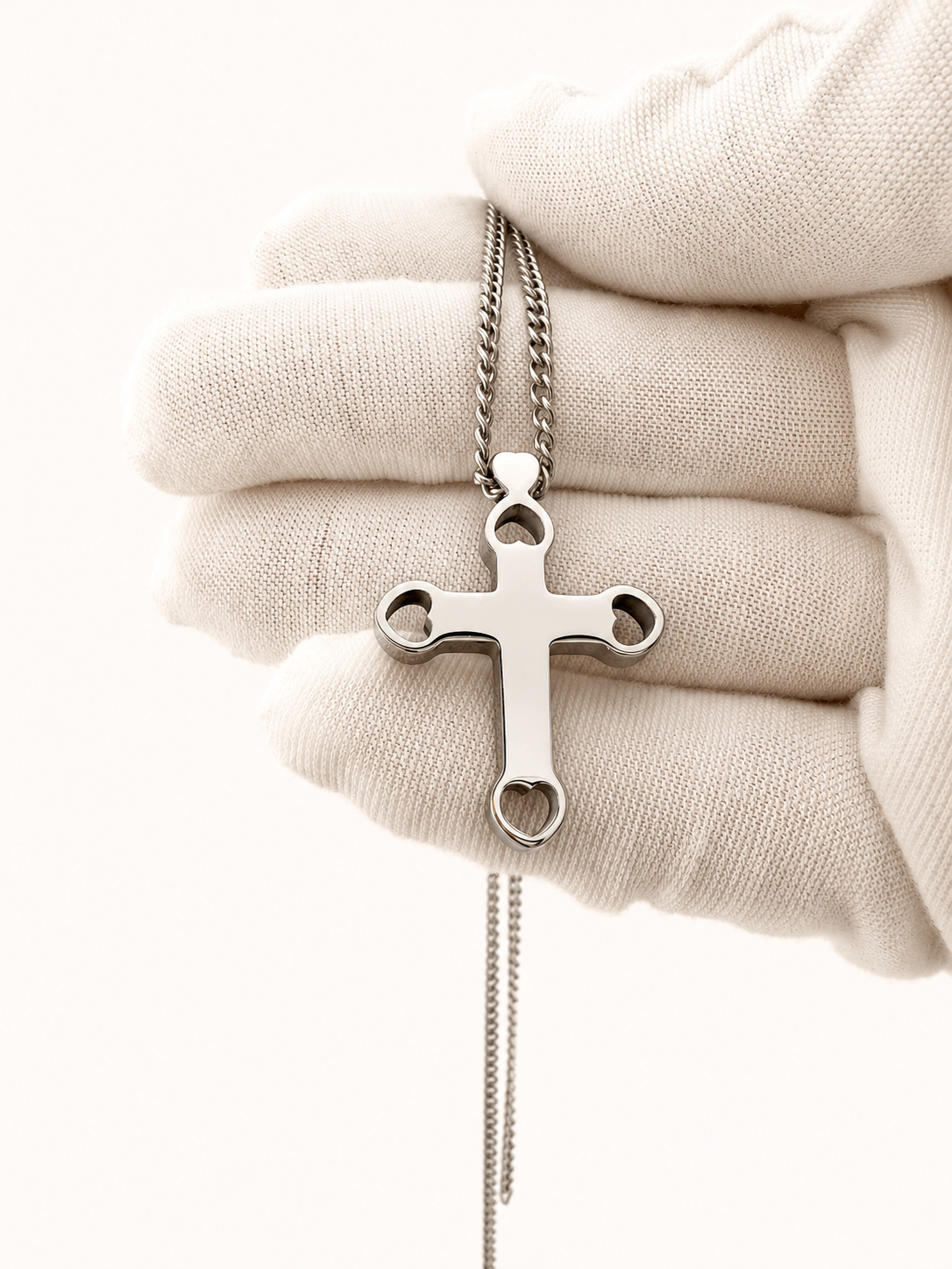 Sacred Heart Cross Pendant – 31.5x23.5mm