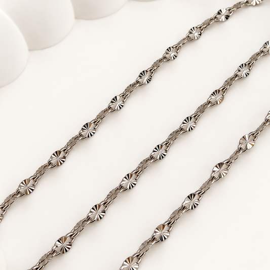 Petite Faceted Oval Cable Chain – 4.5mm