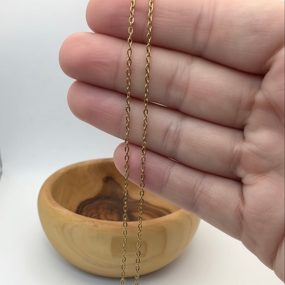 18K Gold PVD Cable Chain Necklace - 17.7"