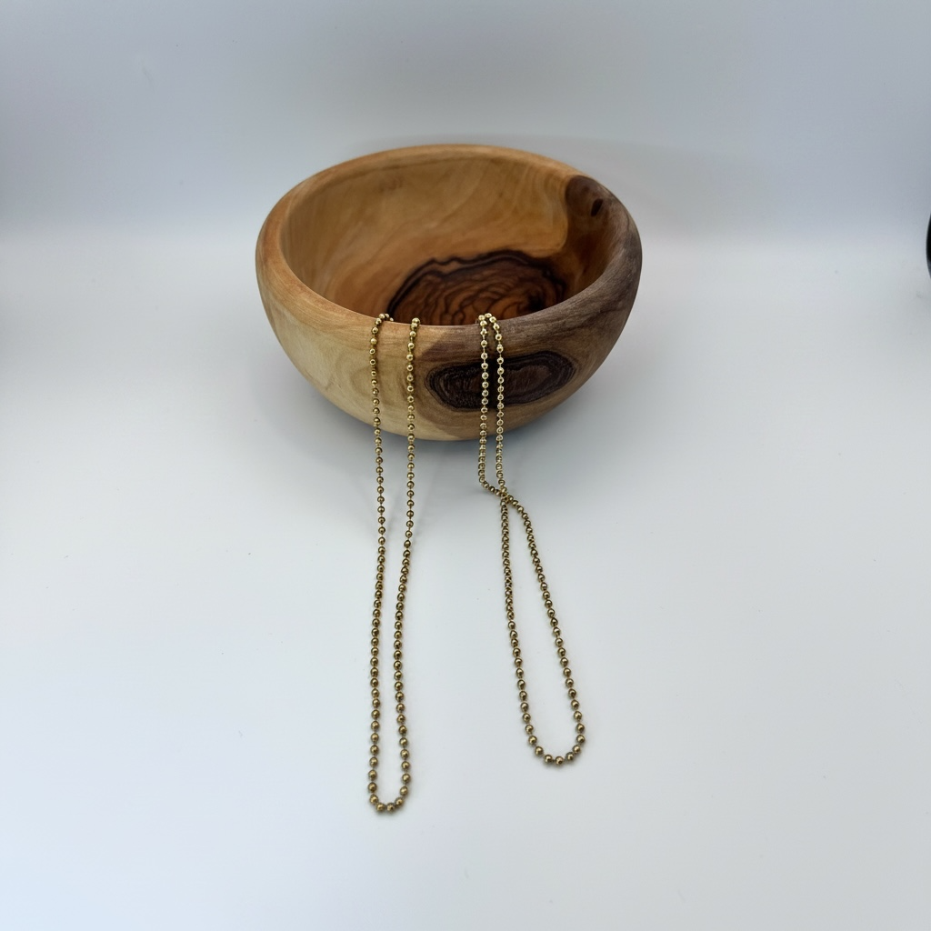 18K Gold PVD 2mm Ball Chain Necklace - 15.75"