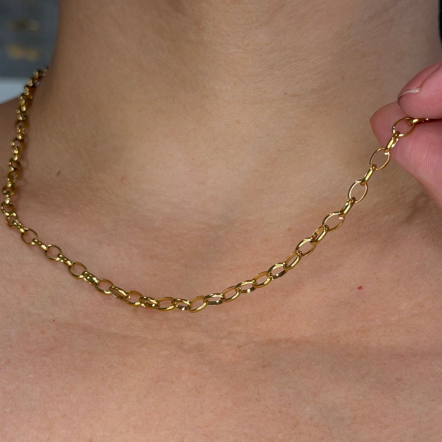 18K Gold Oval Cable Chain - 6x4mm (By the Foot)