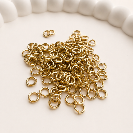 5mm • 18 Gauge - Gold Open Jump Rings (50/100 Packs)