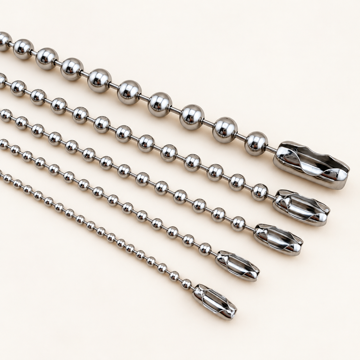 Ball Chain Sample Set – All Available Round Sizes