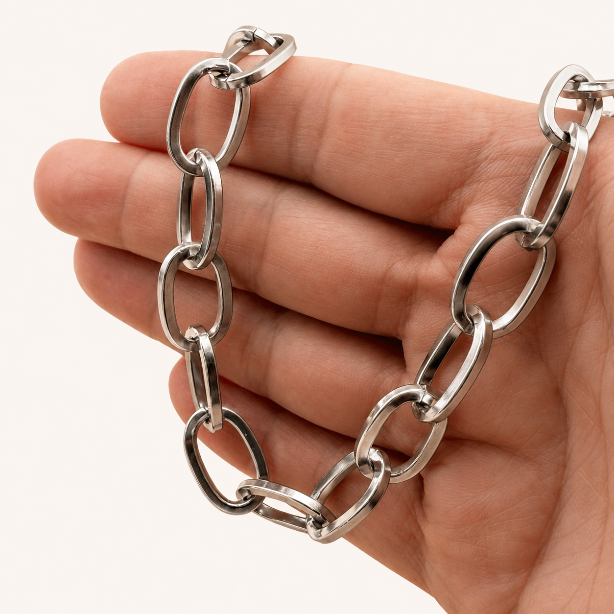 Large Flat Oval Cable Chain - 17.5mm