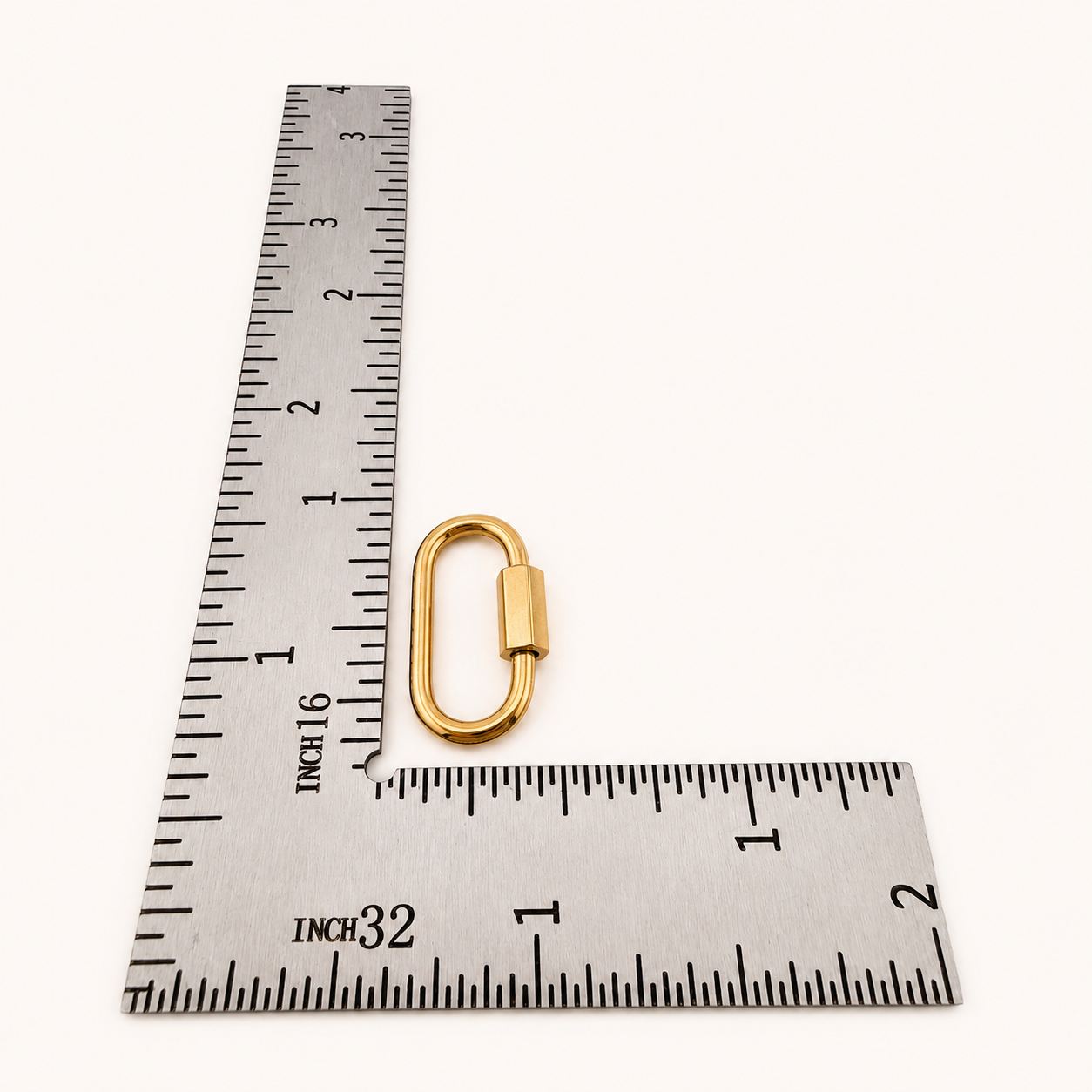18K Gold PVD Oval Screw Carabiner - 21mm