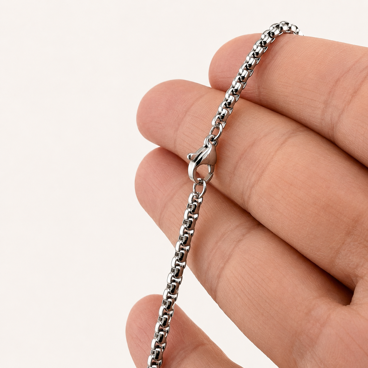 3mm Venetian Box Chain Necklace – 24"