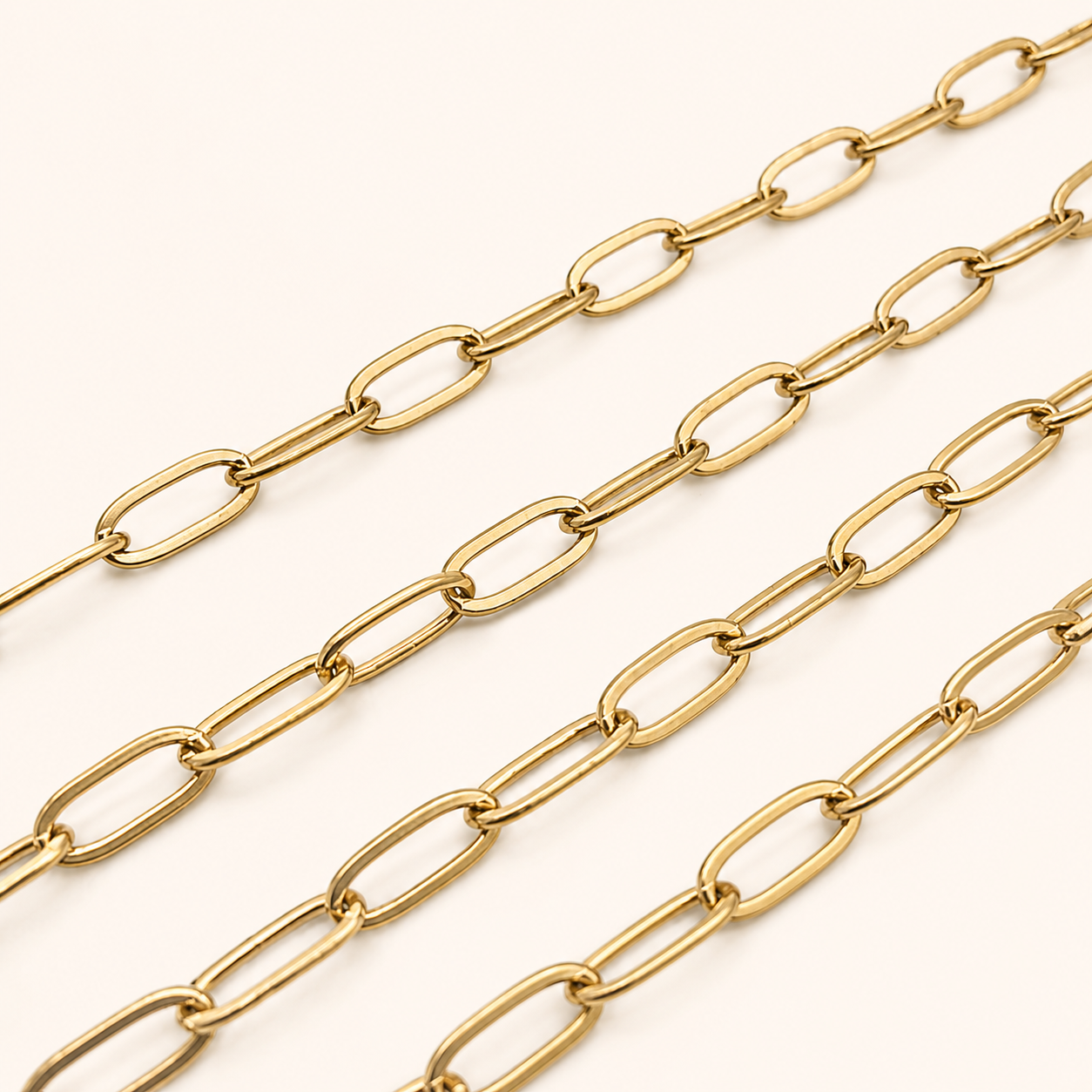 14K Gold PVD Paperclip Chain - 9x4mm