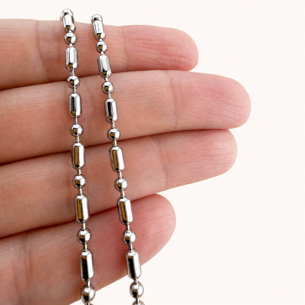 Tube & Ball Chain – 3mm (By the Foot)