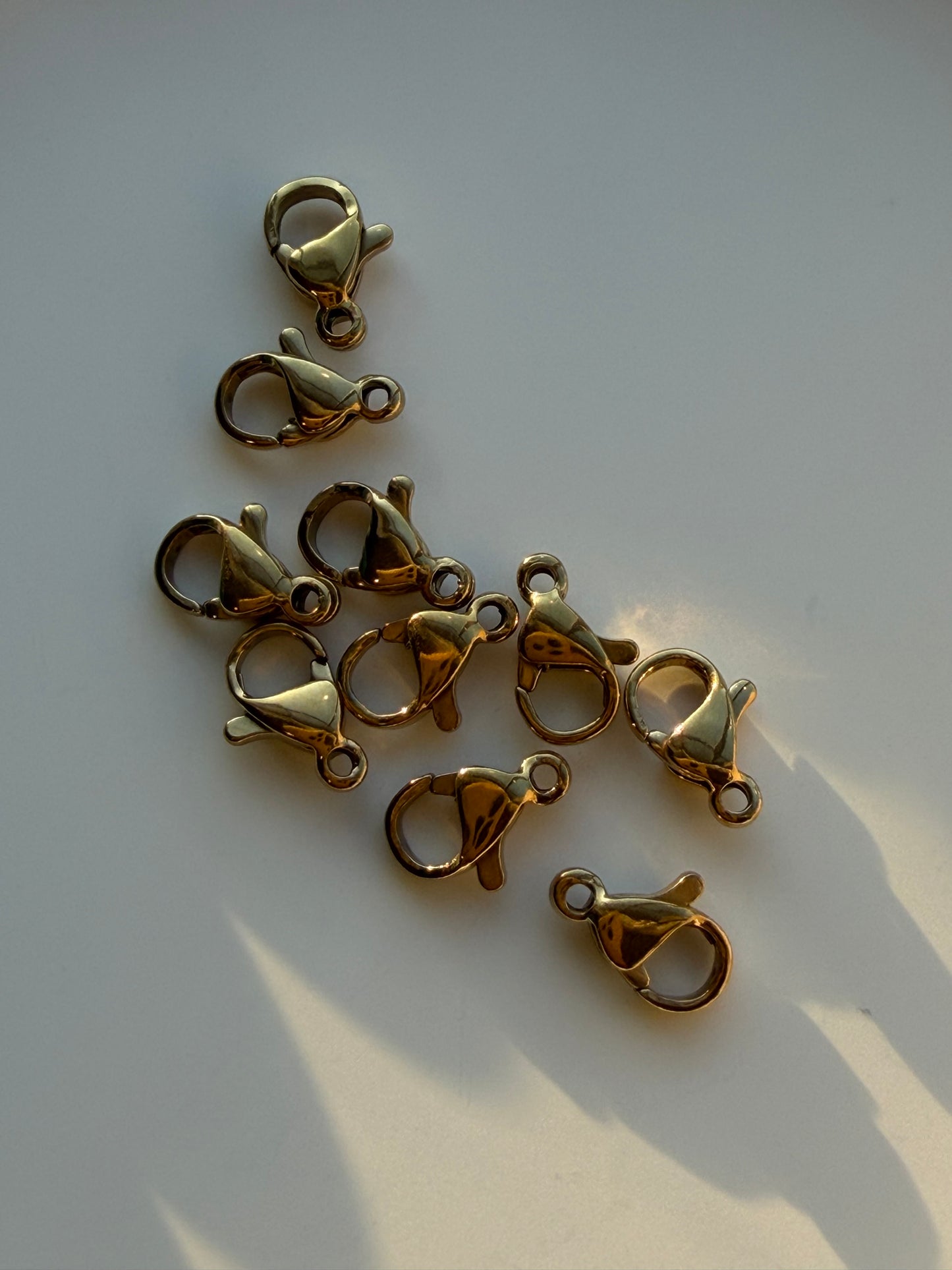 10mm Lobster Clasps - 18K Warm Gold