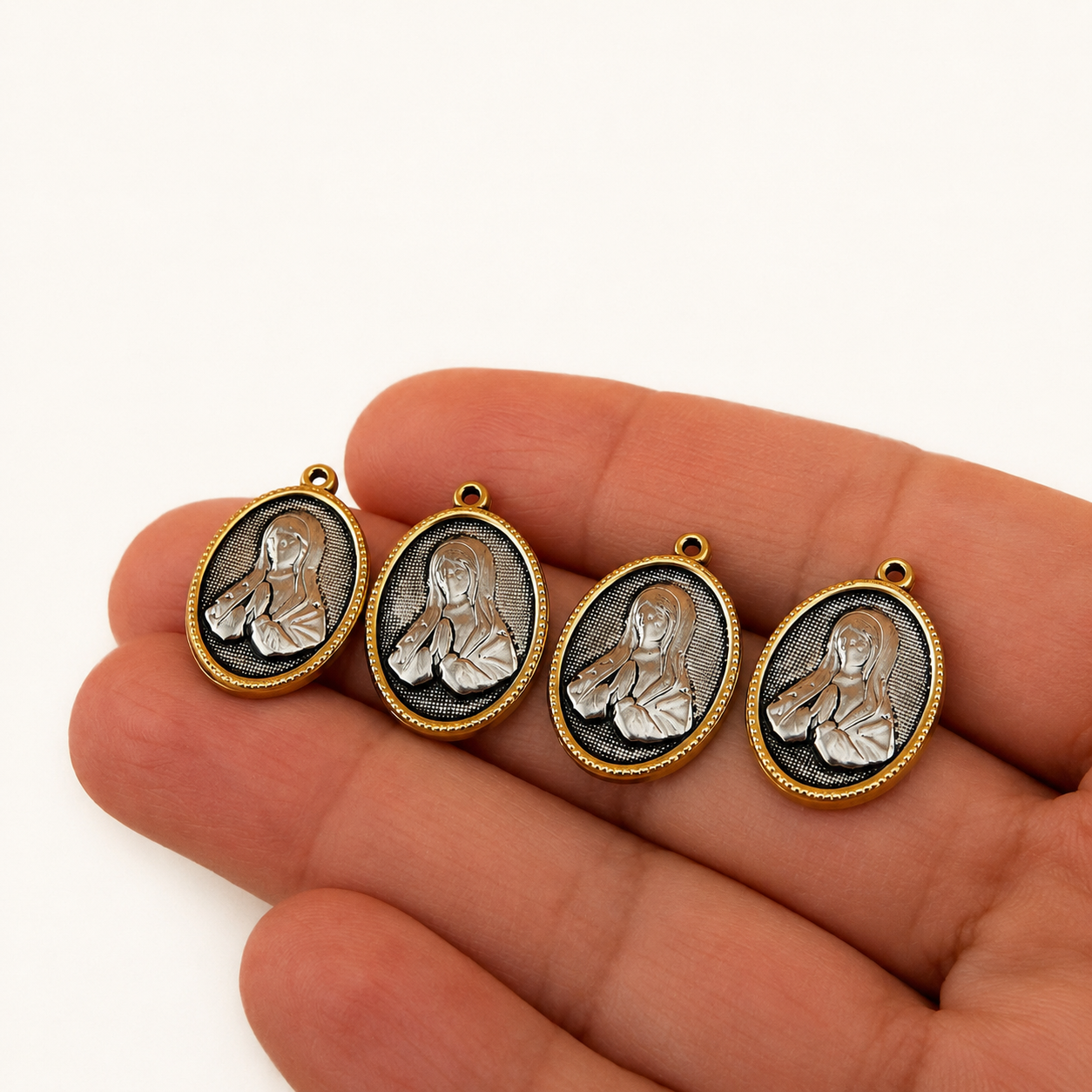 24×16mm Antiqued Virgin Mary Pendant