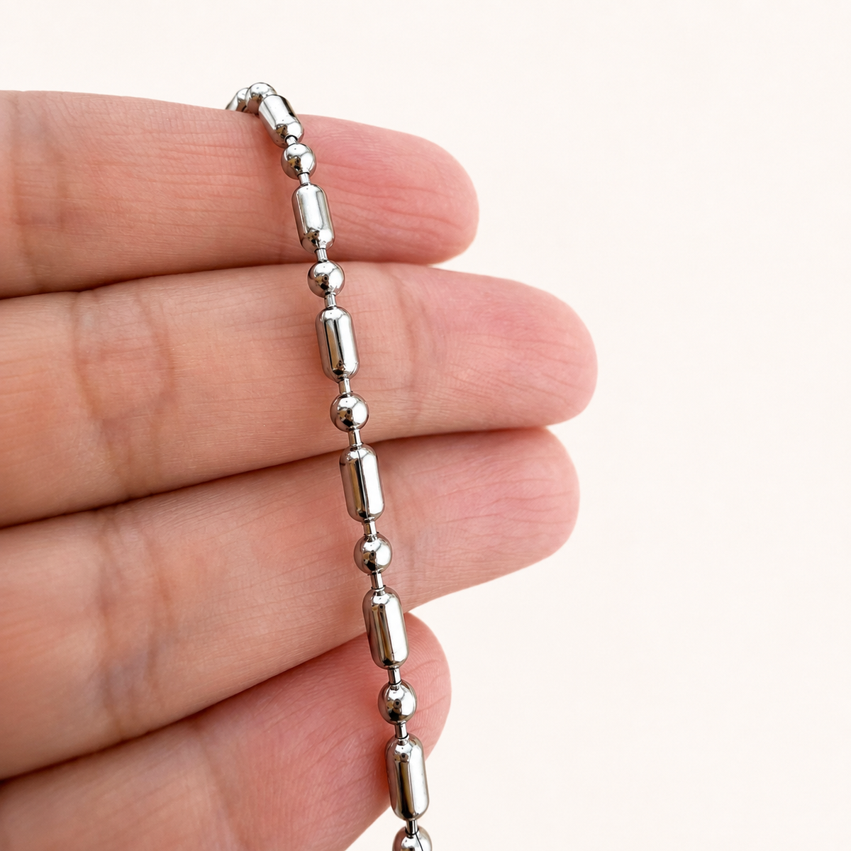 Tube & Ball Chain – 3mm (By the Foot)