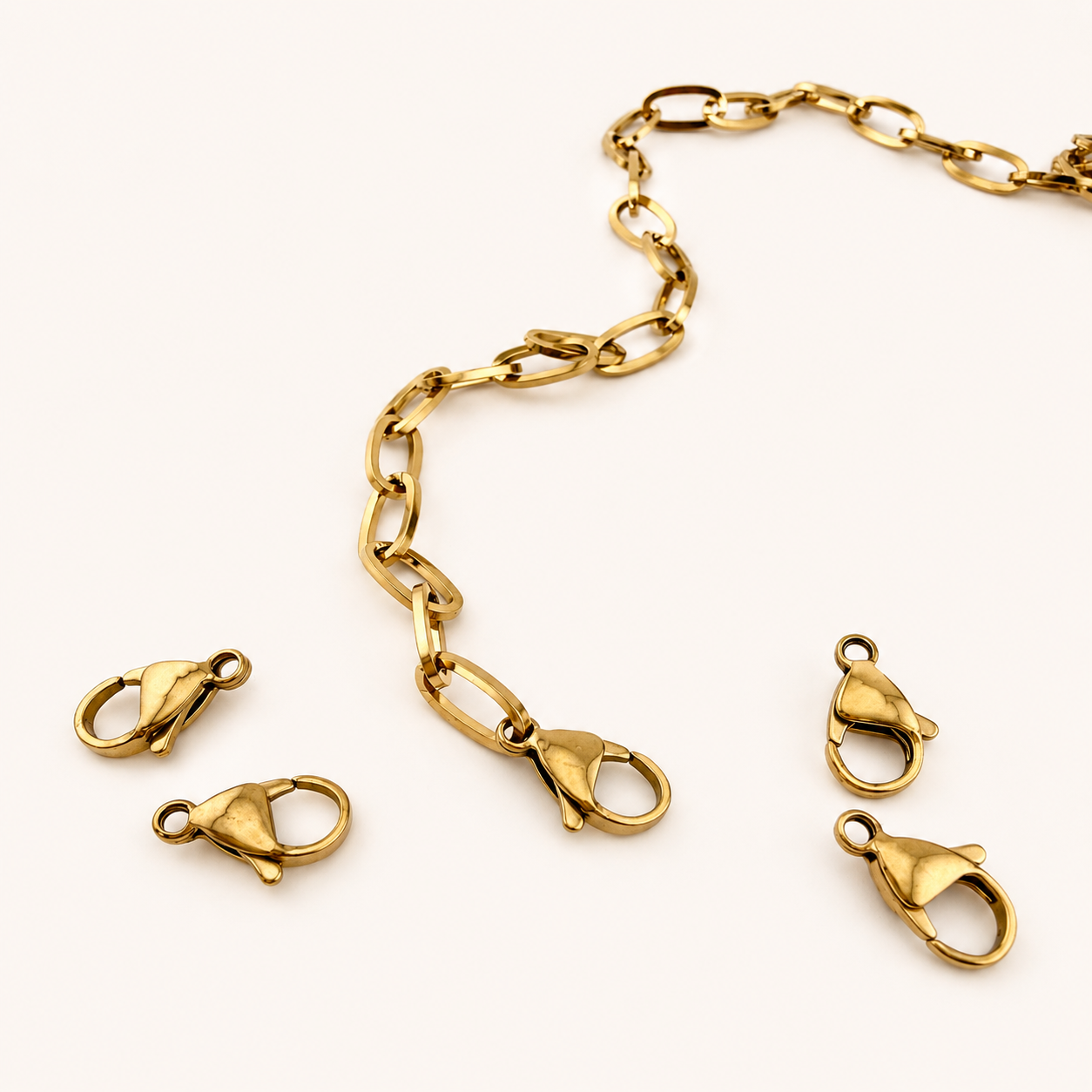 15mm Lobster Clasps - 18K Warm Gold