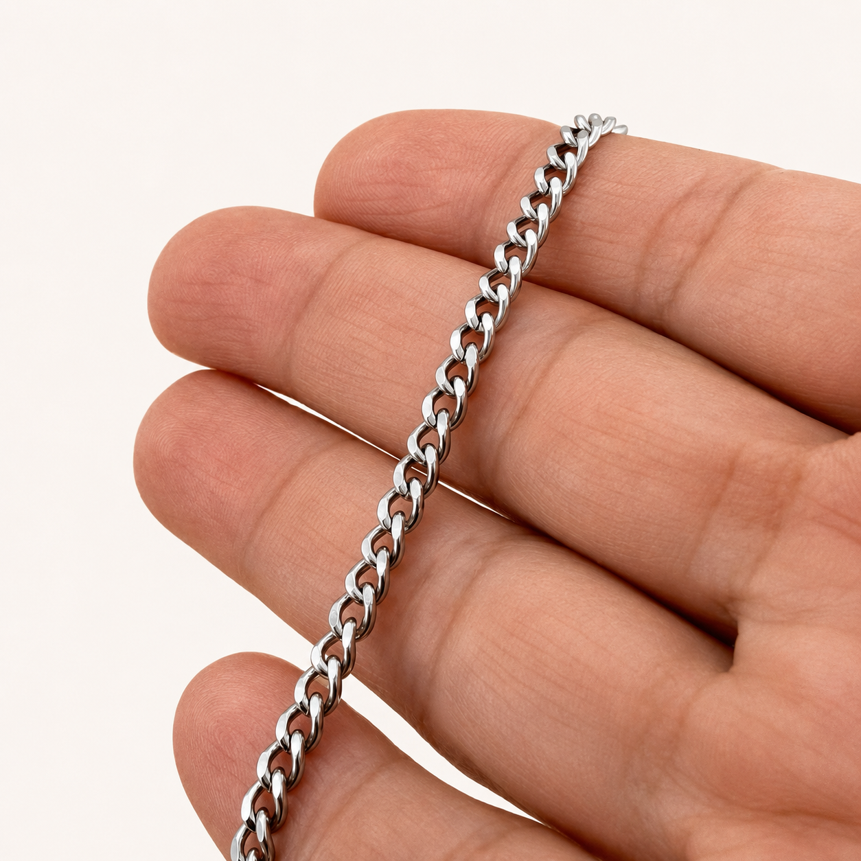 3.8mm Faceted Curb Chain Necklace - 24.4"