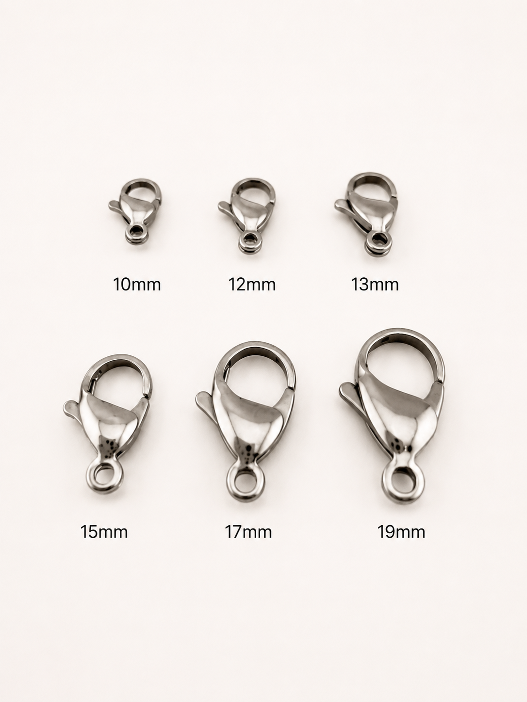 Classic Lobster Clasps - Multiple Sizes (10-19mm)