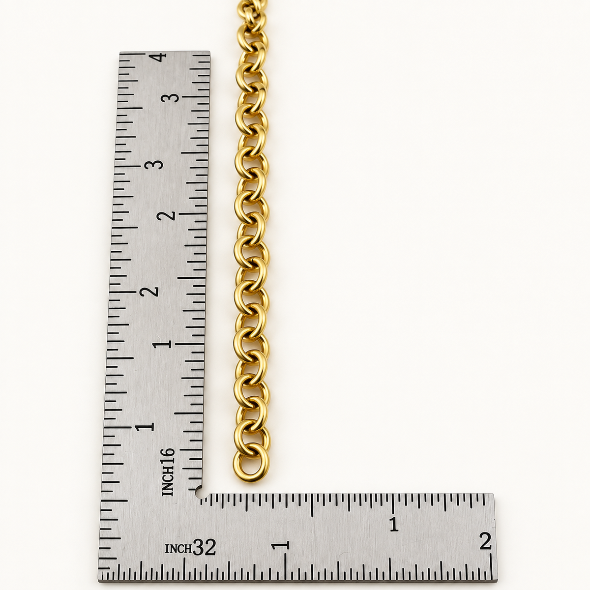 18K Gold Ion Plated Rolo Chain – 5mm