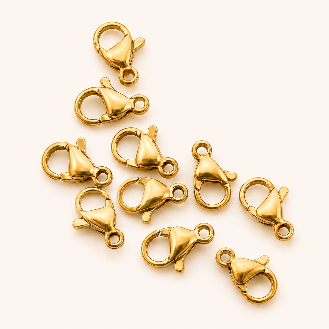 10mm Lobster Clasps - 18K Warm Gold