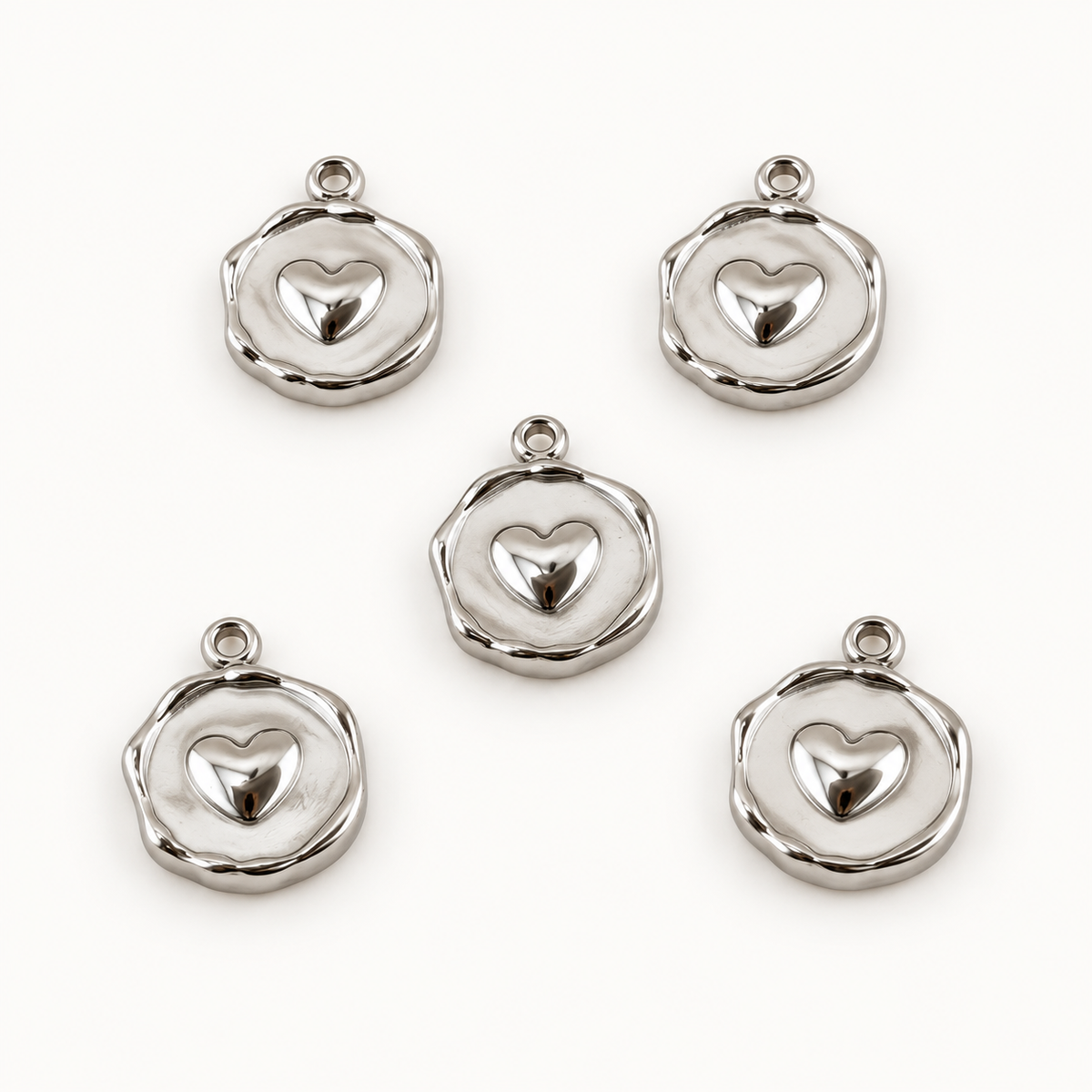 Paw Print & Heart Medallion Charms – 16mm