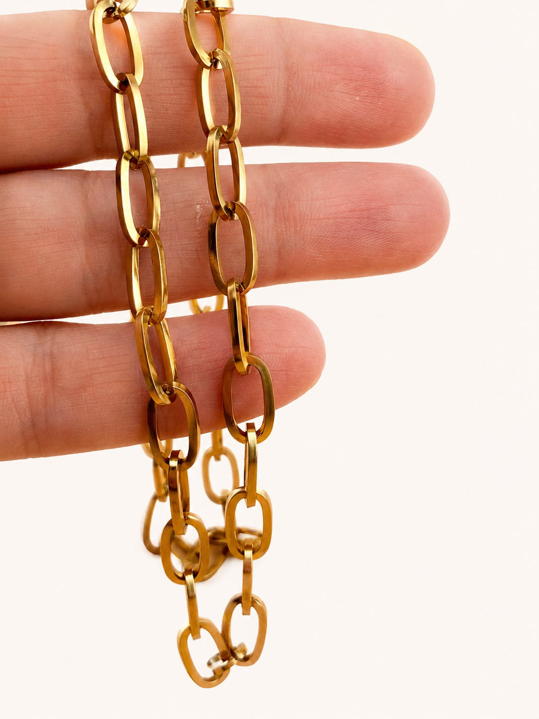 Antiqued Gold Paperclip Chain Necklace