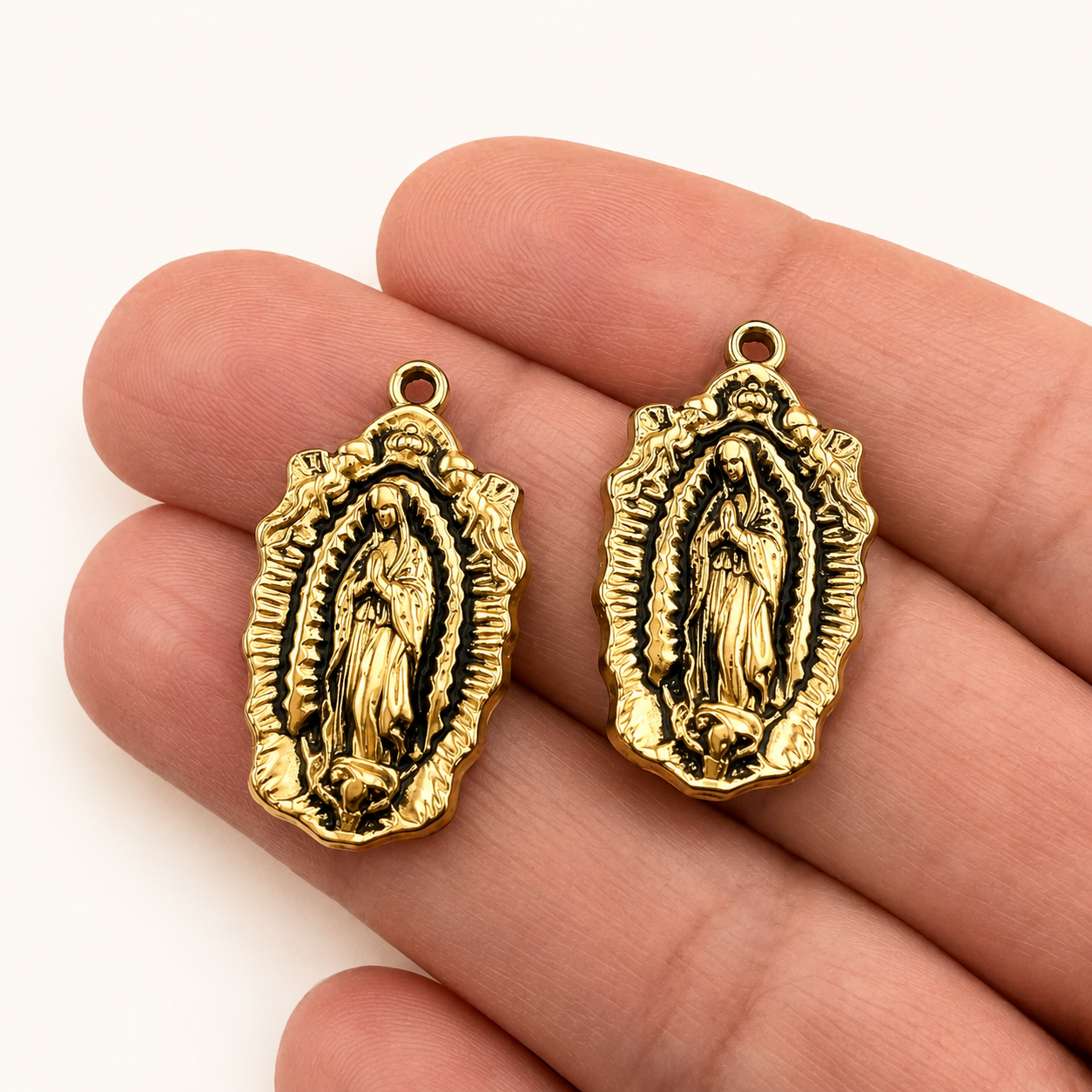 Our Lady of Guadalupe Charm - Antique Gold