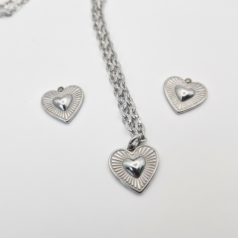 Halo Heart Minimal Charms - 16x15mm