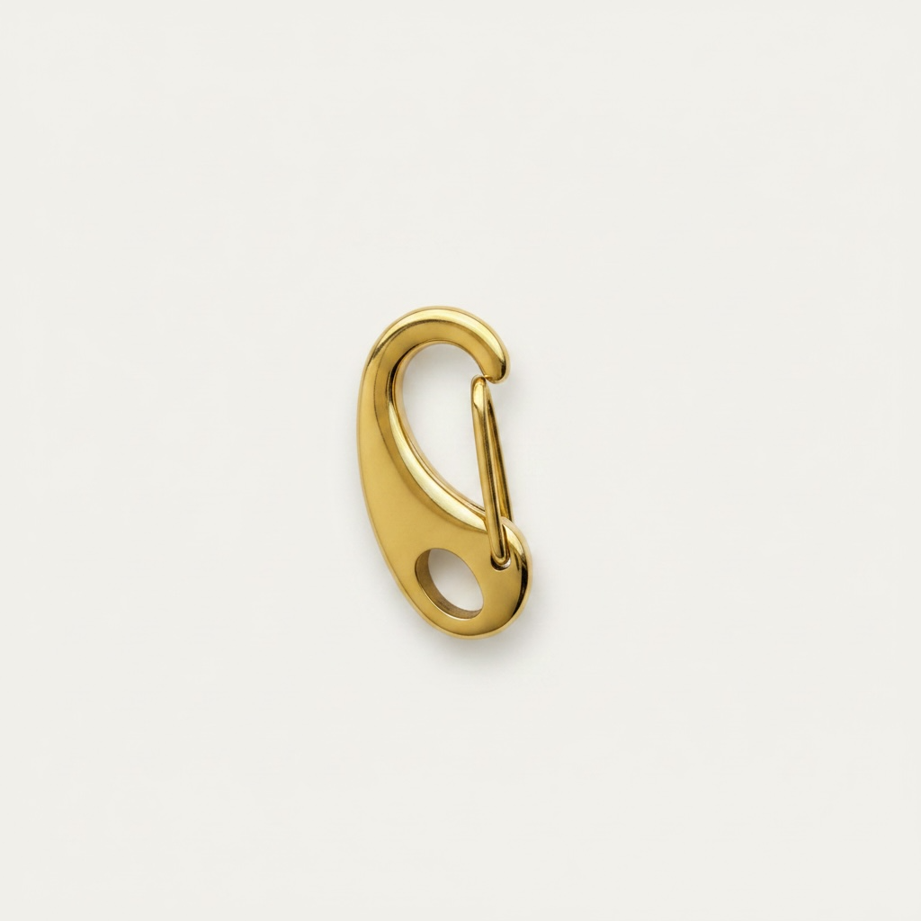 18K Gold Oval Snap Hook Clasp - 16mm