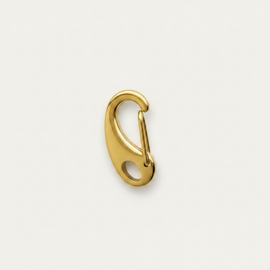 18K Gold Oval Snap Hook Clasp - 16mm