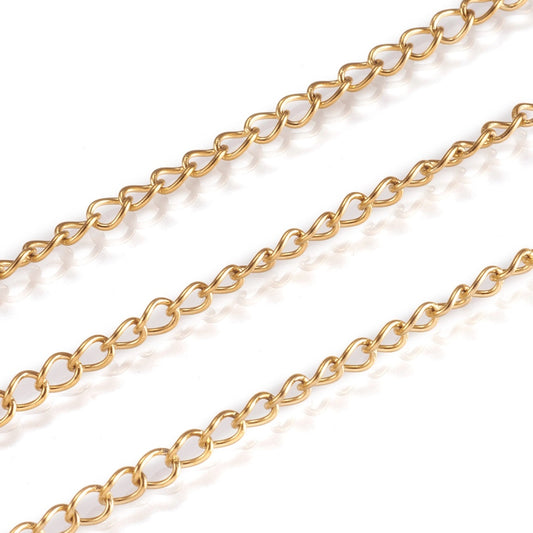 18K Gold Twisted Curb Chain – 4mm