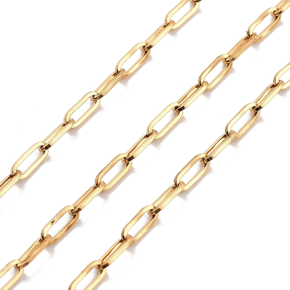 18K Gold PVD Paperclip Chain - 6.5mm