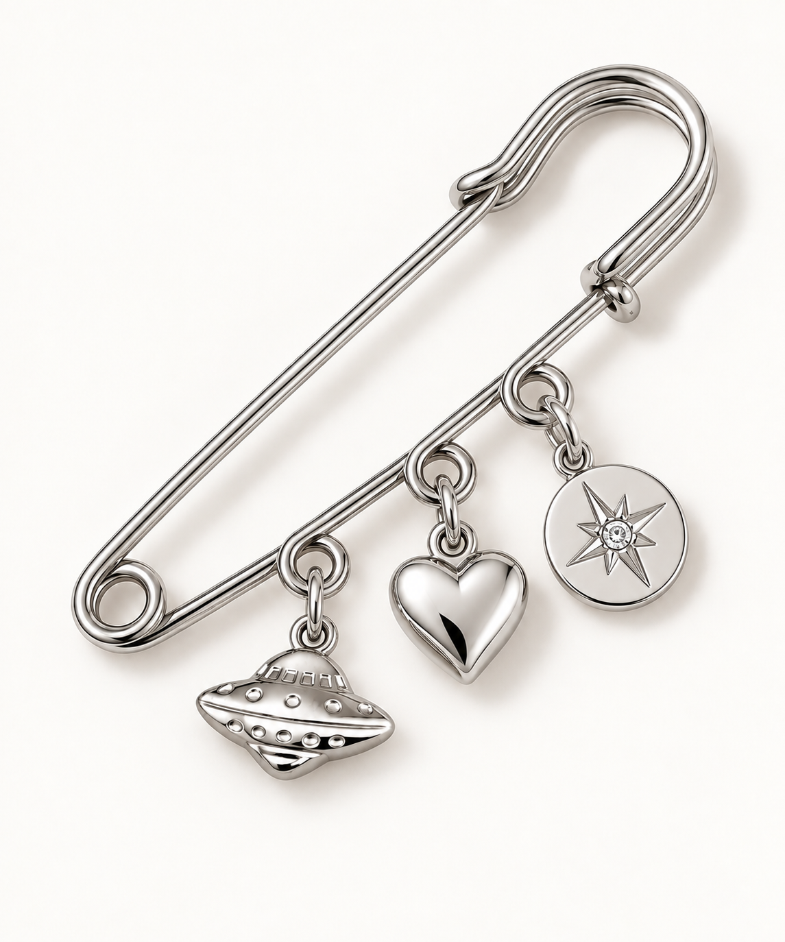Multi-Loop Safety Pin Brooch - 3 and 5 loops