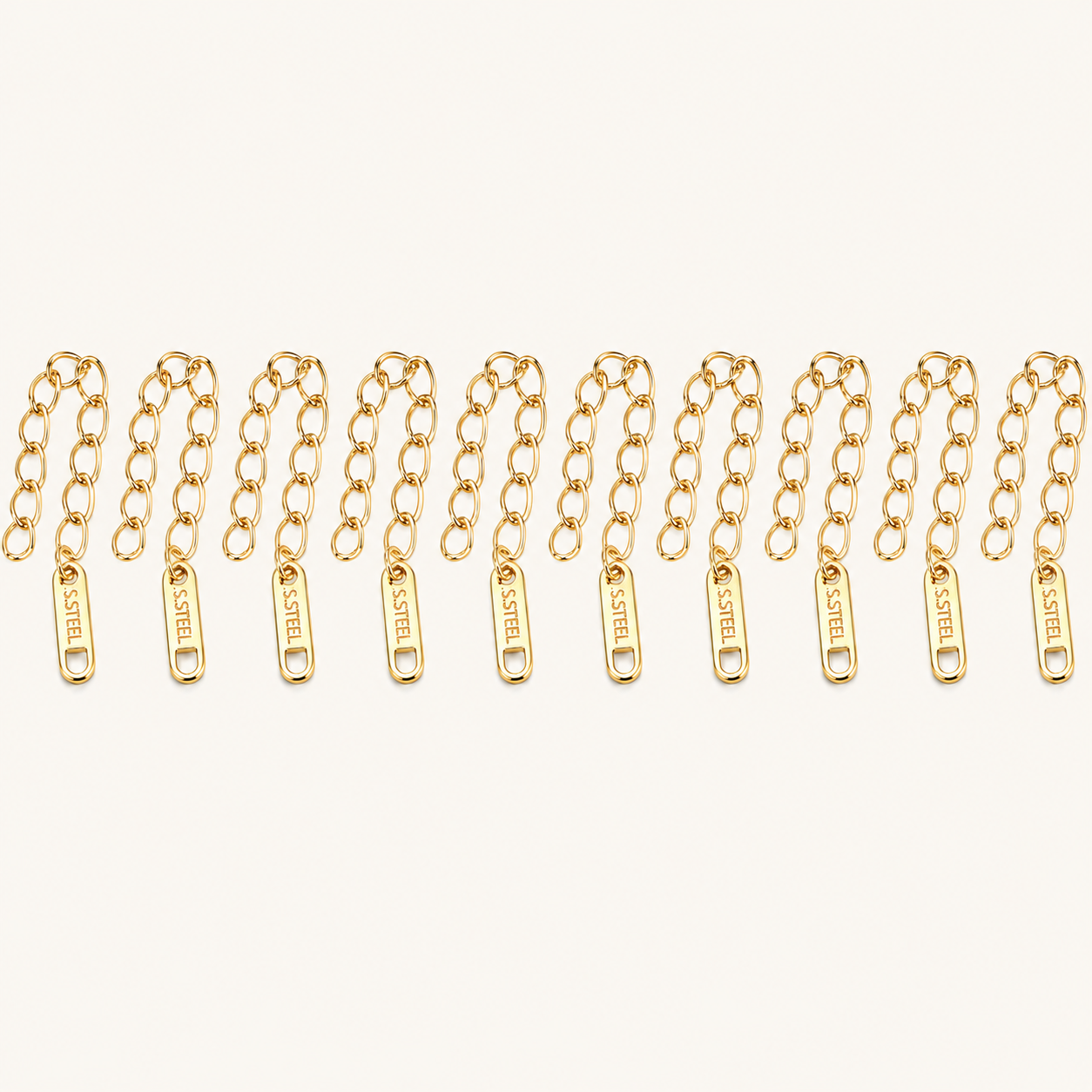 2.2" Light Gold Chain Extender (10 Pack)