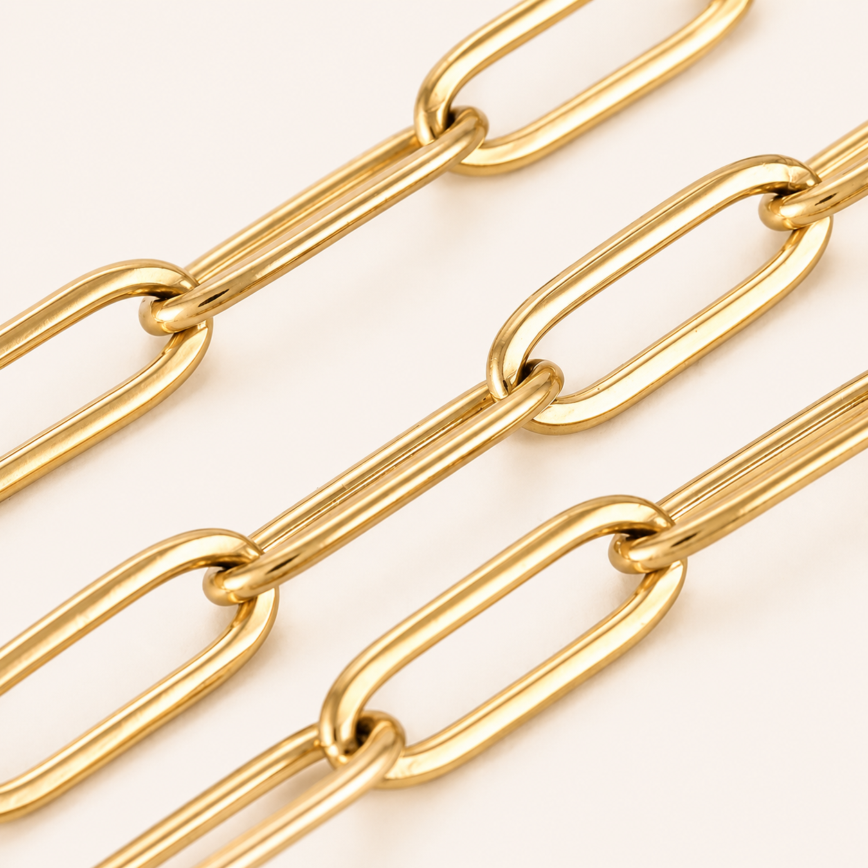 18K Gold PVD Paperclip Chain - 12x4mm