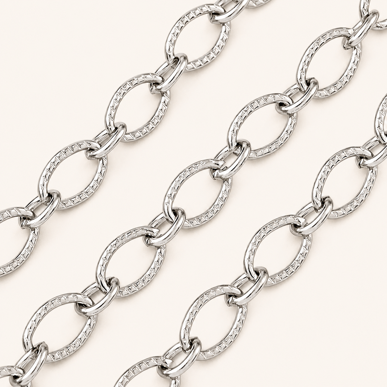 Textured Oval Link Chain – 8.5mm & 5.5mm Links