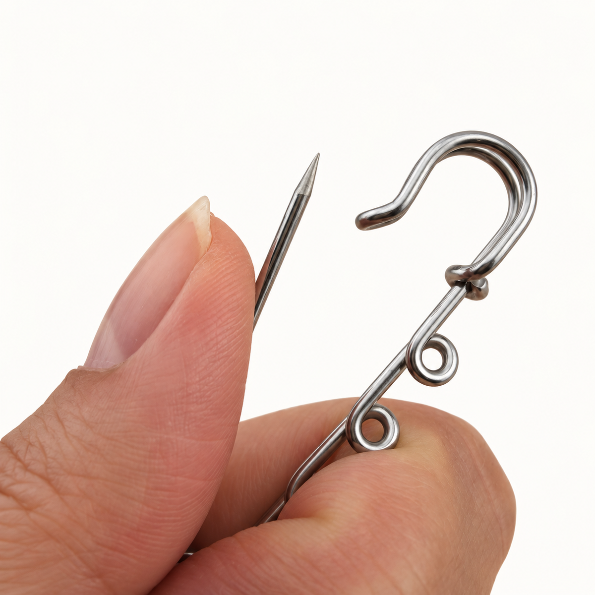 Multi-Loop Safety Pin Brooch - 3 and 5 loops
