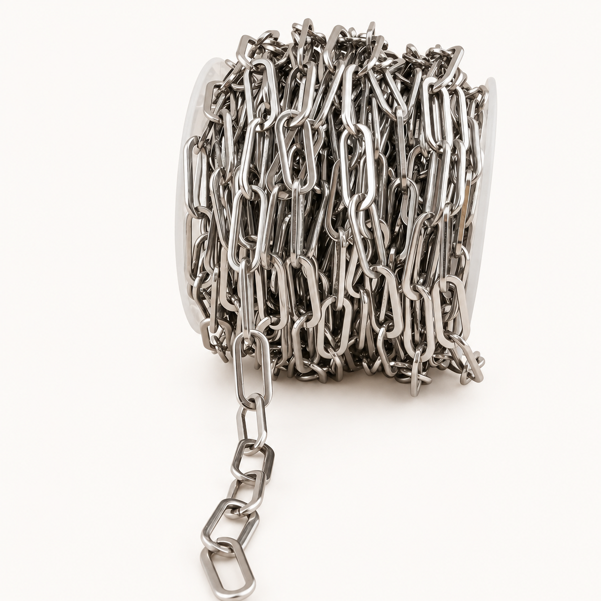 Smoky Silver Paperclip Statement Chain – 16mm (By the Foot)