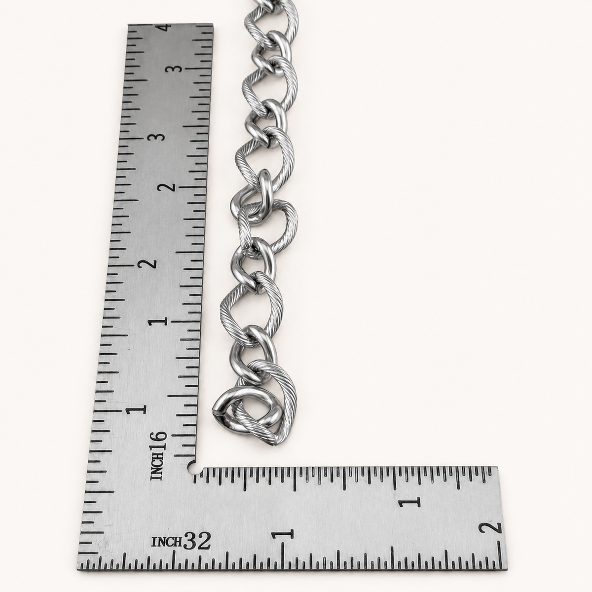 Textured Twisted Curb Chain – 13.5mm (By the Foot)