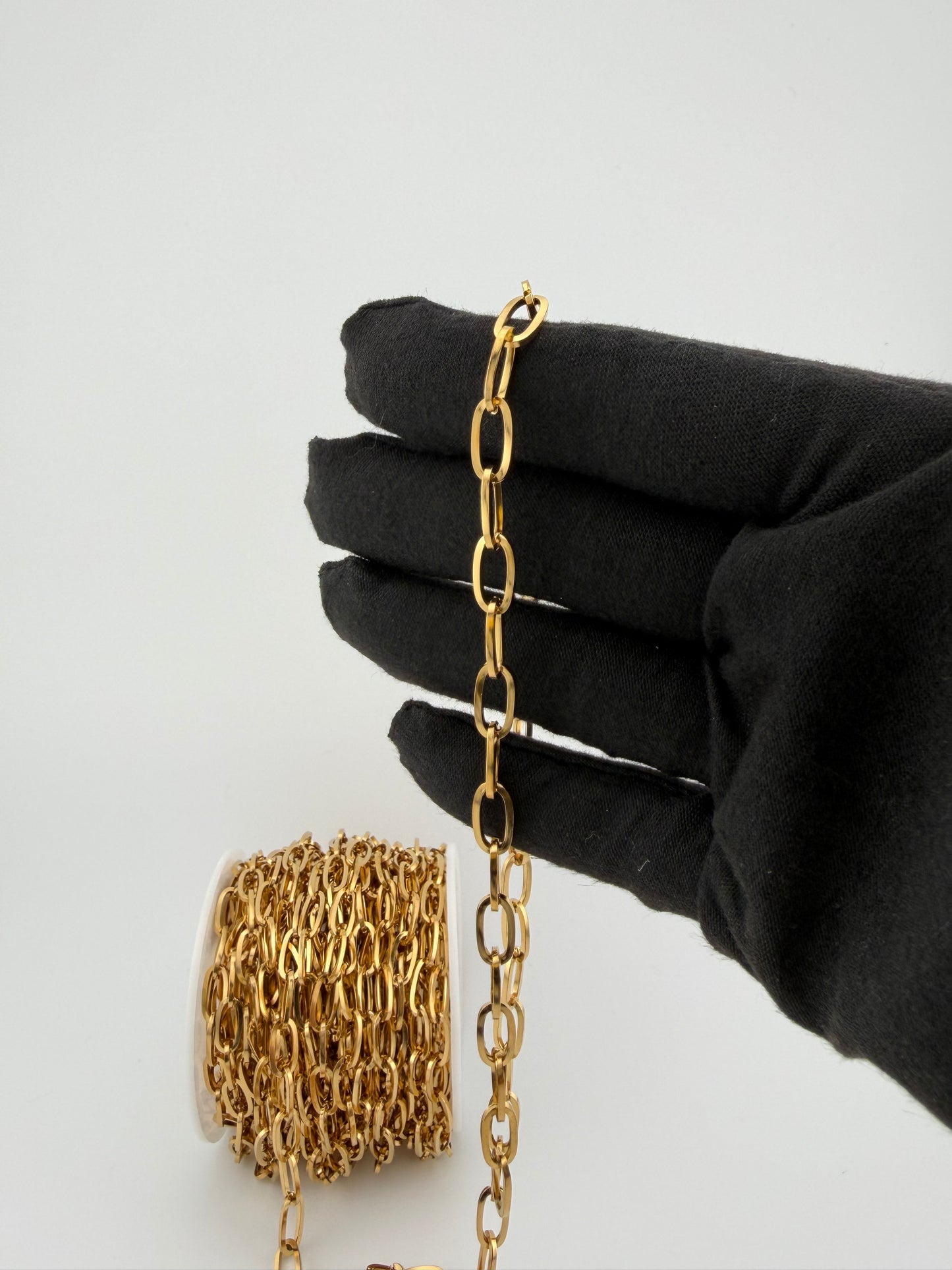18K Gold PVD Oval Cable Link Chain - 12x6mm