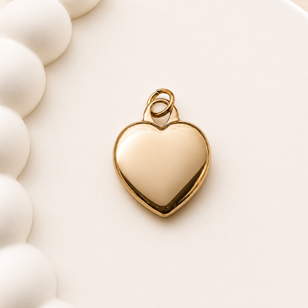 17mm Heart Charm - 316 Surgical Steel | Real 14K Gold
