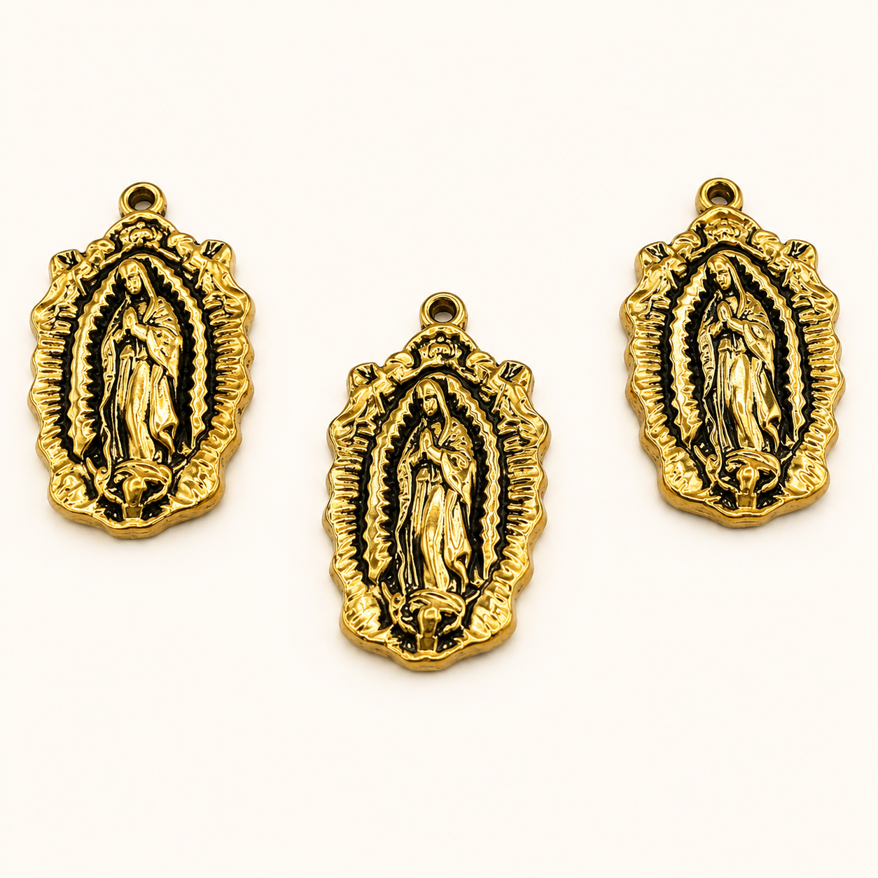 Our Lady of Guadalupe Charm - Antique Gold