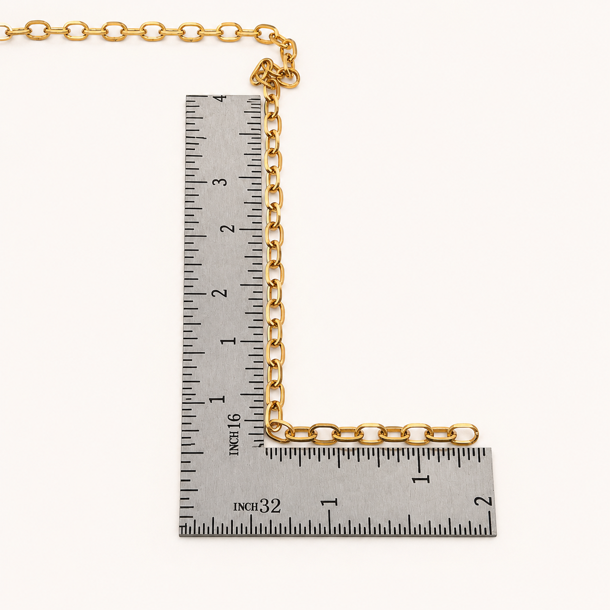 18K Gold Flat Oval Cable Chain - 6.6x4mm (By the Foot)