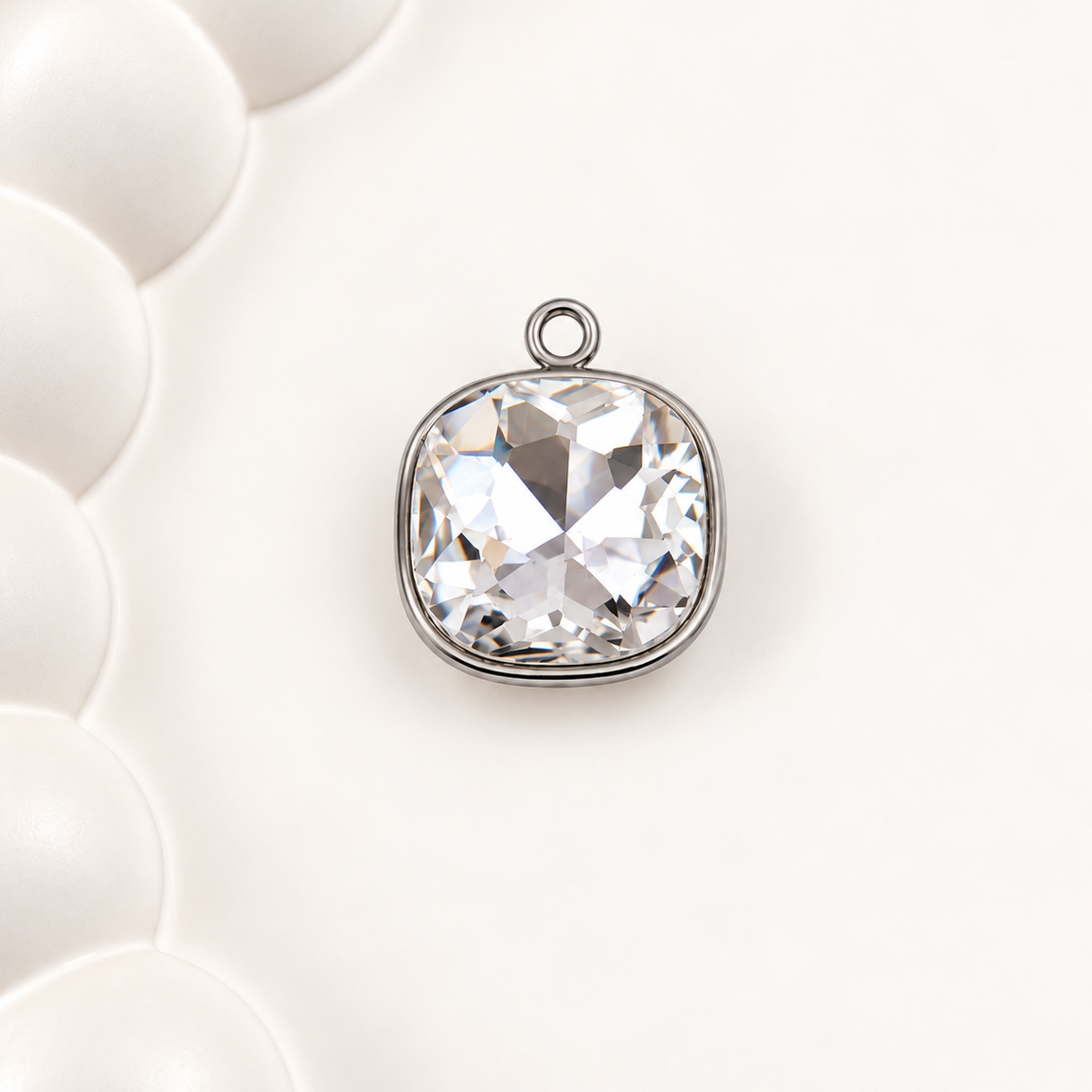 Crystal Square Pendant – 16x13mm